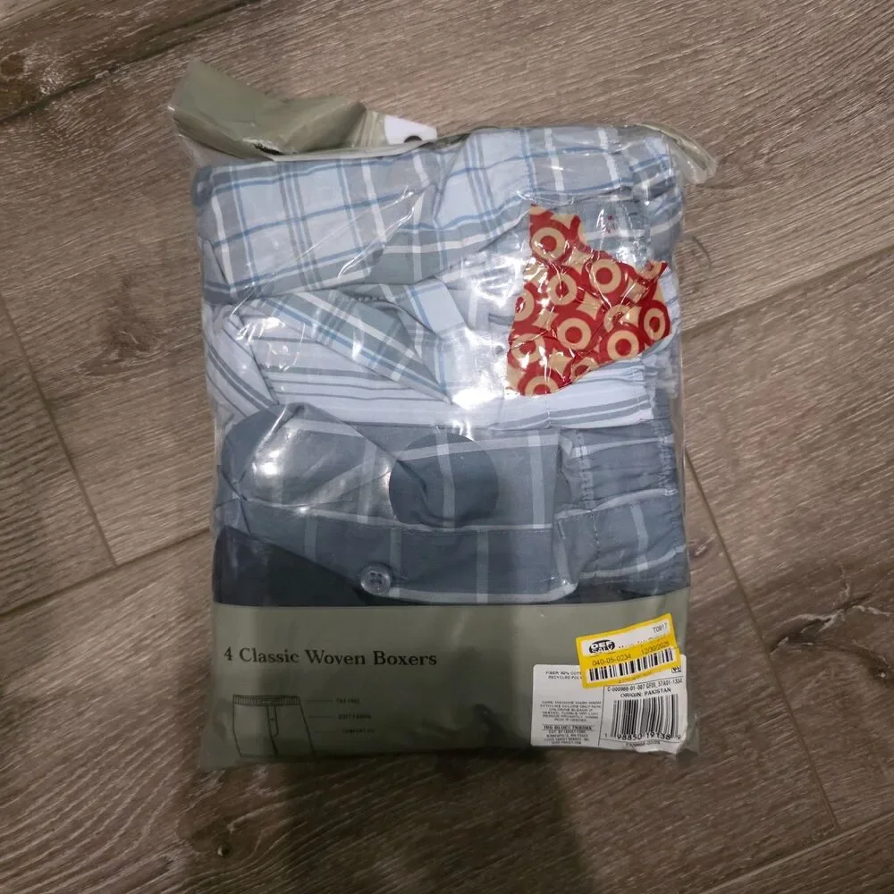 Men's Goodfellow Classic Woven Boxers Size XL 4 Pack 40-42 Waist patterns NEW